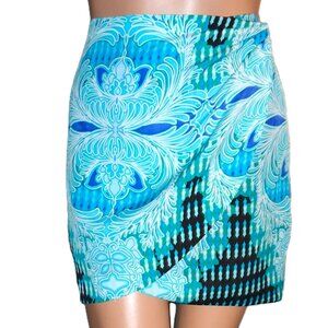 Bebe Blue Wrap Skirt 6